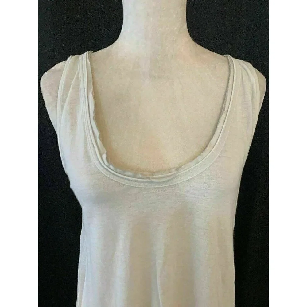 J Crew Ivory Scoop Neck Cotton Jersey tank top